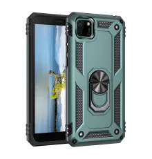 Huawei Y5P Kılıf Sofya Yüzüklü Silikon Kapak - Yeşil