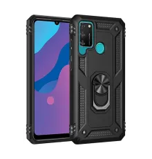 Huawei Y6P Kılıf Sofya Yüzüklü Silikon Kapak - Siyah