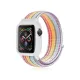 Apple Watch 42mm Hasırlı Cırtcırtlı Kasalı Kordon - Gökkuşağı 2