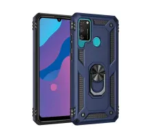 Huawei Y6P Kılıf Sofya Yüzüklü Silikon Kapak - Lacivert