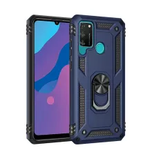 Huawei Y6P Kılıf Sofya Yüzüklü Silikon Kapak - Lacivert