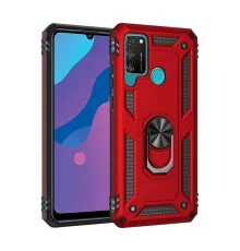 Huawei Y6P Kılıf Sofya Yüzüklü Silikon Kapak - Kırmızı