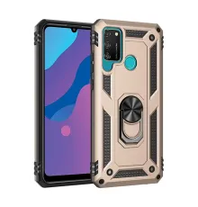 Huawei Y6P Kılıf Sofya Yüzüklü Silikon Kapak - Gold