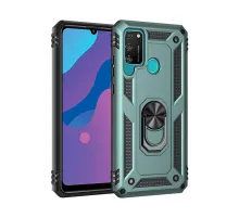 Huawei Y6P Kılıf Sofya Yüzüklü Silikon Kapak - Yeşil
