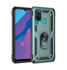 Huawei Y6P Kılıf Sofya Yüzüklü Silikon Kapak - Yeşil