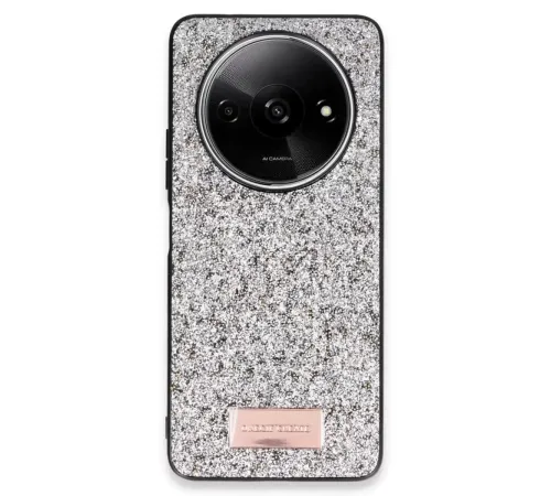 Xiaomi Redmi A3 4G Bright Simli Kapak - Gümüş