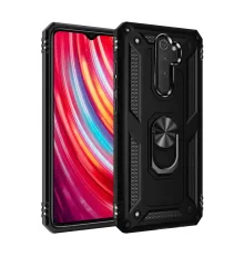 Xiaomi Redmi Note 8 Pro Kılıf Sofya Yüzüklü Silikon Kapak - Siyah