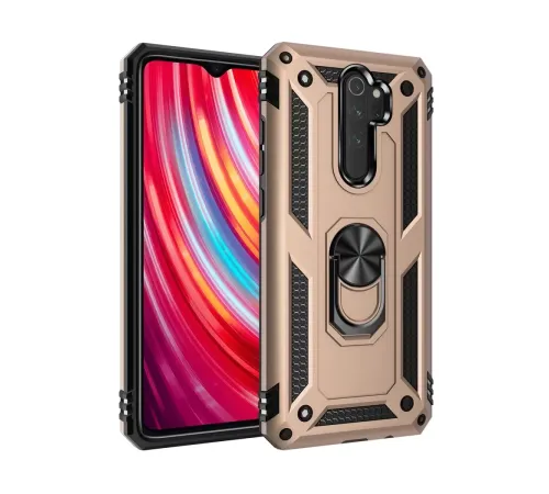 Xiaomi Redmi Note 8 Pro Kılıf Sofya Yüzüklü Silikon Kapak - Gold