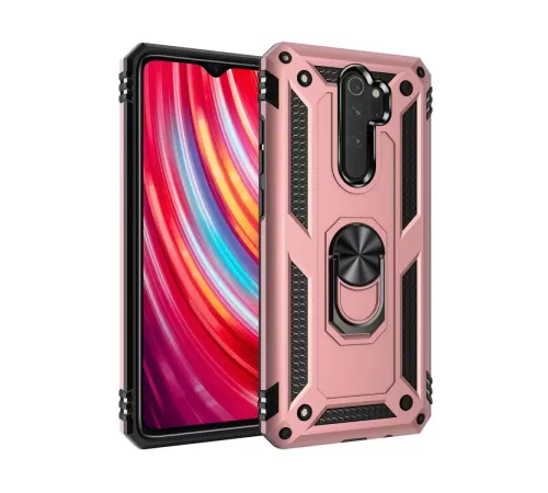 Xiaomi Redmi Note 8 Pro Kılıf Sofya Yüzüklü Silikon Kapak - Rose