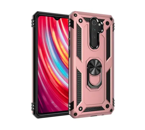 Xiaomi Redmi Note 8 Pro Kılıf Sofya Yüzüklü Silikon Kapak - Rose