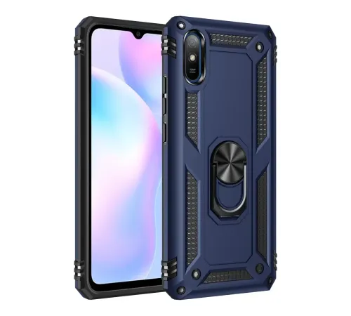 Xiaomi Redmi 9A Kılıf Sofya Yüzüklü Silikon Kapak - Lacivert