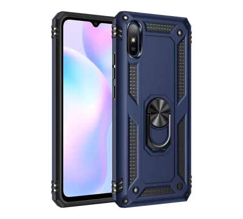 Xiaomi Redmi 9A Kılıf Sofya Yüzüklü Silikon Kapak - Lacivert