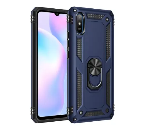 Xiaomi Redmi 9A Kılıf Sofya Yüzüklü Silikon Kapak - Lacivert