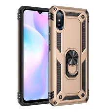 Xiaomi Redmi 9A Kılıf Sofya Yüzüklü Silikon Kapak - Gold