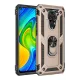 Xiaomi Redmi Note 9 Kılıf Sofya Yüzüklü Silikon Kapak - Gold