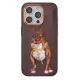 Apple iPhone 14 Pro Max Perma Desenli Kapak - Kahverengi