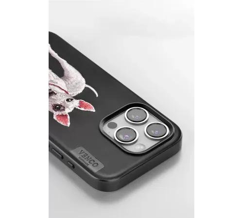 Apple iPhone 15 Pro Perma Desenli Kapak - Koyu Kahve
