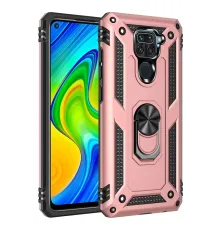 Xiaomi Redmi Note 9 Kılıf Sofya Yüzüklü Silikon Kapak - Rose