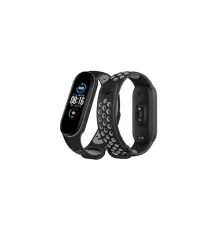 Xiaomi Mi Band 7 Spor Delikli Kordon - Siyah-Gri