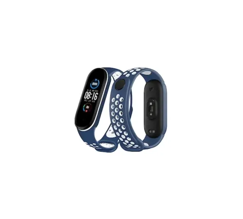 Xiaomi Mi Band 7 Spor Delikli Kordon - Lacivert-Beyaz