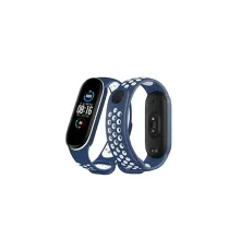 Xiaomi Mi Band 7 Spor Delikli Kordon - Lacivert-Beyaz