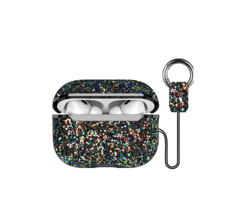 Apple Airpods Pro 2 (2.nesil) Bright Simli Airpods Kapak - Siyah