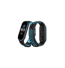 Xiaomi Mi Band 4 Spor Delikli Kordon - Siyah-Mavi