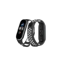 Xiaomi Mi Band 4 Spor Delikli Kordon - Siyah-Beyaz