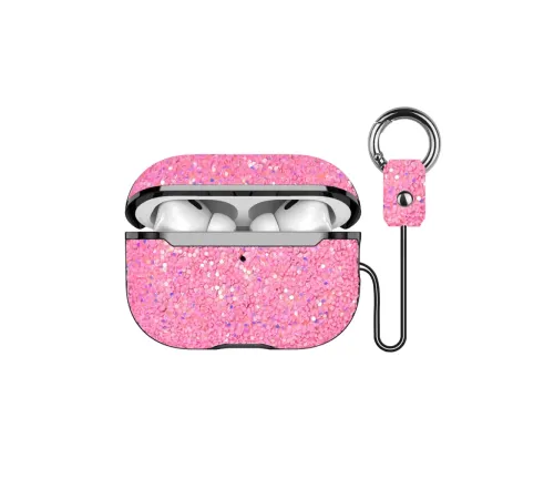 Apple Airpods Pro 2 (2.nesil) Bright Simli Airpods Kapak - Pembe
