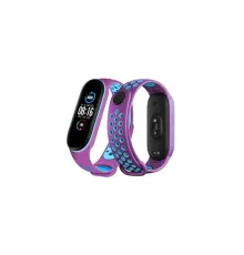 Xiaomi Mi Band 4 Spor Delikli Kordon - Mor-Mavi