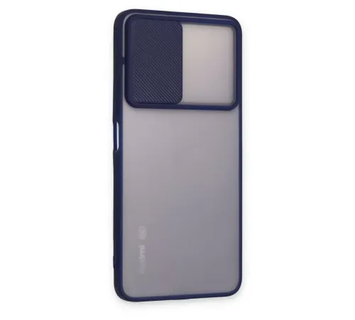Xiaomi Redmi Note 11T Kılıf Palm Buzlu Kamera Sürgülü Silikon - Lacivert