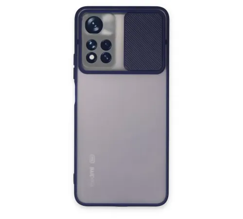 Xiaomi Redmi Note 11T Kılıf Palm Buzlu Kamera Sürgülü Silikon - Lacivert