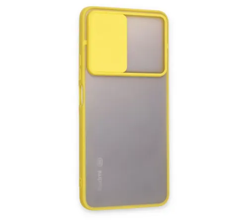 Xiaomi Redmi Note 11T Kılıf Palm Buzlu Kamera Sürgülü Silikon - Sarı