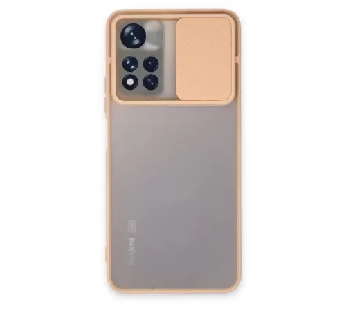 Xiaomi Redmi Note 11T Kılıf Palm Buzlu Kamera Sürgülü Silikon - Pembe