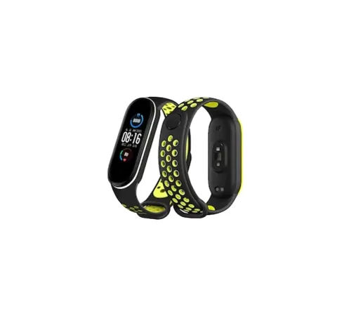 Xiaomi Mi Band 4 Spor Delikli Kordon - Siyah-Yeşil-Beyaz