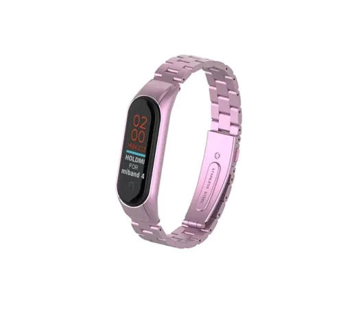 Xiaomi Mi Band 4 Metal Baklalı Kordon - Rose
