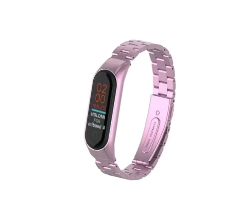 Xiaomi Mi Band 4 Metal Baklalı Kordon - Rose