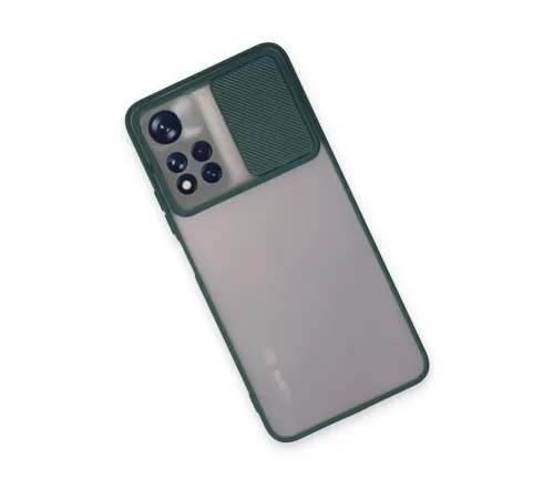 Xiaomi Redmi Note 11 Pro Plus 5G Kılıf Palm Buzlu Kamera Sürgülü Silikon - Yeşil