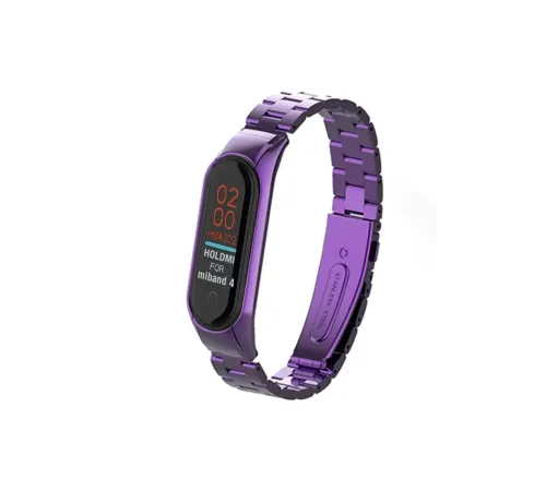 Xiaomi Mi Band 4 Metal Baklalı Kordon - Mor
