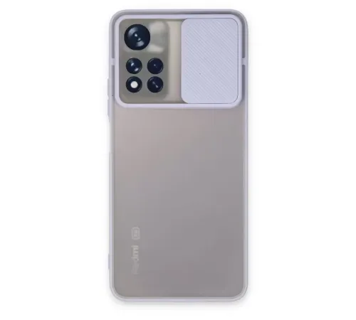 Xiaomi Redmi Note 11 Pro Plus 5G Kılıf Palm Buzlu Kamera Sürgülü Silikon - Lila