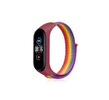 Xiaomi Mi Band 4 Hasırlı Cırtcırtlı Kordon - Gökkuşağı