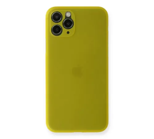 Apple iPhone 11 Pro Max Kılıf PP Ultra İnce Kapak - Sarı