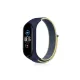 Xiaomi Mi Band 4 Hasırlı Cırtcırtlı Kordon - Sarı-Lacivert