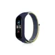 Xiaomi Mi Band 4 Hasırlı Cırtcırtlı Kordon - Sarı-Lacivert