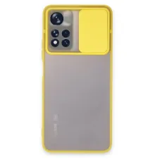 Xiaomi Redmi Note 11 Pro Plus 5G Kılıf Palm Buzlu Kamera Sürgülü Silikon - Sarı