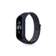 Xiaomi Mi Band 4 Hasırlı Cırtcırtlı Kordon - Lacivert-Mor