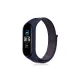 Xiaomi Mi Band 4 Hasırlı Cırtcırtlı Kordon - Lacivert-Mor