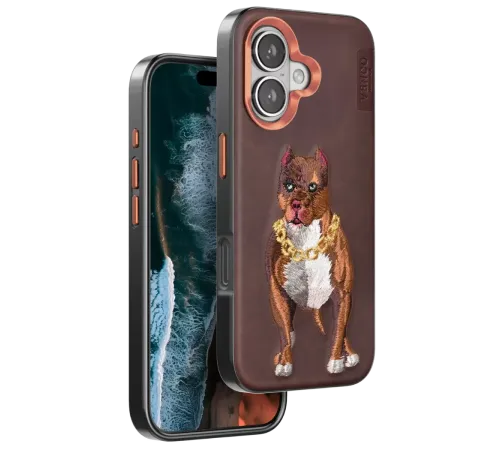 Apple iPhone 16 Perma Desenli Kapak - Kahverengi