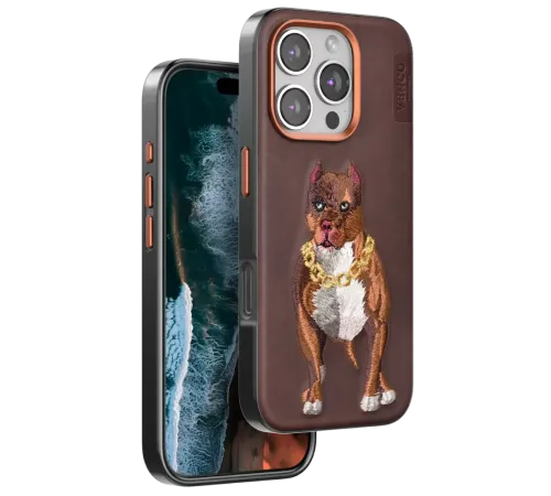 Apple iPhone 16 Pro Perma Desenli Kapak - Kahverengi