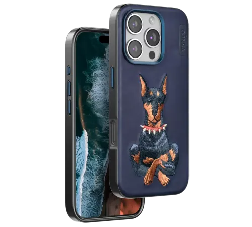 Apple iPhone 16 Pro Perma Desenli Kapak - Lacivert